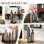 Hand-Forged Metal Vases Set of 3, Burnt Finish Rustic Floor Vases for Home Decor, 28.34 24.4 20.4 Inch Tall Flower Vases for Farmhouse Industrial Living Room - Image 6
