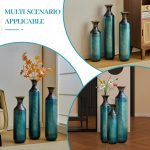 Torch-Fired Metal Vases Set of 3, Tall Blue Burnt Finish Floor Vases for Home Decor, 28.34 24.4 20.4 Inch Rustic Flower Vases for Farmhouse Living Room - Image 7