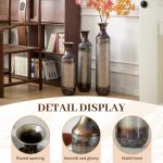 Hand-Forged Metal Vases Set of 3, Burnt Finish Rustic Floor Vases for Home Decor, 28.34 24.4 20.4 Inch Tall Flower Vases for Farmhouse Industrial Living Room - Image 4
