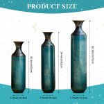Torch-Fired Metal Vases Set of 3, Tall Blue Burnt Finish Floor Vases for Home Decor, 28.34 24.4 20.4 Inch Rustic Flower Vases for Farmhouse Living Room - Image 5