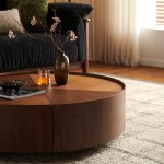 35.4-inch coffee tables, circular walnut design, suitable for living rooms, walnut material, suitable for bedrooms, living rooms, and offices - Image 11