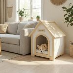 Modern Indoor Wooden Dog House with EVA Cushion – Solid Cedar Pet House for Small Dogs & Cats - Image 11