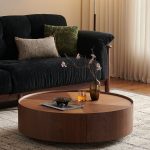 35.4-inch coffee tables, circular walnut design, suitable for living rooms, walnut material, suitable for bedrooms, living rooms, and offices - Image 2