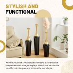 3-Piece Modern Floor Vase Set, Handcrafted Metal, 27.56" 31.5" 35.43" Tall, Black & Gold Decorative Vases for Entryway, Living Room, Home Decor, Not Waterproof - Image 6