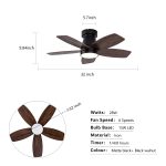 Ceiling Fans with Lights and Remote, 32 Inch Low Profile Ceiling Fan with Light, Flush Mount, Reversible, 3CCT, Dimmable Black Modern Ceiling Fan for Bedroom, Living Room, Outdoor Patio - Image 11