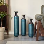 Torch-Fired Metal Vases Set of 3, Tall Blue Burnt Finish Floor Vases for Home Decor, 28.34 24.4 20.4 Inch Rustic Flower Vases for Farmhouse Living Room - Image 8