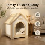 Modern Indoor Wooden Dog House with EVA Cushion – Solid Cedar Pet House for Small Dogs & Cats - Image 14