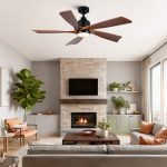 52 inch Modern Farmhouse Solid Wood Black Ceiling Fan with Light, Quiet DC Motor - Image 4