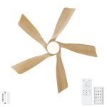 52 inch Natural Style Cozy Solid Wood White Ceiling Fan with Light,Quiet DC Motor - Image 18