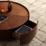 35.4-inch coffee tables, circular walnut design, suitable for living rooms, walnut material, suitable for bedrooms, living rooms, and offices - Image 7