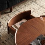 35.4-inch coffee tables, circular walnut design, suitable for living rooms, walnut material, suitable for bedrooms, living rooms, and offices - Image 8