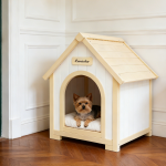 Modern Indoor Wooden Dog House with EVA Cushion – Solid Cedar Pet House for Small Dogs & Cats - Image 3