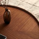 35.4-inch coffee tables, circular walnut design, suitable for living rooms, walnut material, suitable for bedrooms, living rooms, and offices - Image 9