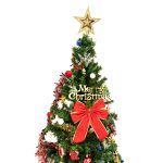 5ft artificial Christmas tree with LED energy-saving lights, including 109 pendant tree skirts and guardrails - Image 3