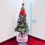 5ft artificial Christmas tree with LED energy-saving lights, including 109 pendant tree skirts and guardrails - Image 6