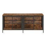 80" Dog Crate End Table, Heavy Duty 2-Door Indoor Pet Kennel, Multipurpose Dog House Furniture as TV Stand or Side Table for Living Room, Large & Medium Dogs.(Rustic Brown) - Image 3
