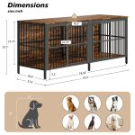 80" Dog Crate End Table, Heavy Duty 2-Door Indoor Pet Kennel, Multipurpose Dog House Furniture as TV Stand or Side Table for Living Room, Large & Medium Dogs.(Rustic Brown) - Image 7