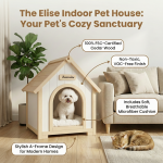Modern Indoor Wooden Dog House with EVA Cushion – Solid Cedar Pet House for Small Dogs & Cats - Image 8
