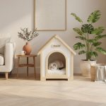Modern Indoor Wooden Dog House with EVA Cushion – Solid Cedar Pet House for Small Dogs & Cats - Image 10