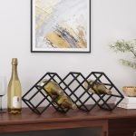 Modern Industrial Tabletop Wine Rack with 7 Bottle Holders in Black Iron Finish - Image 3