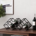 Modern Industrial Tabletop Wine Rack with 7 Bottle Holders in Black Iron Finish - Image 4