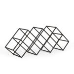 Modern Industrial Tabletop Wine Rack with 7 Bottle Holders in Black Iron Finish - Image 7