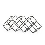 Modern Industrial Tabletop Wine Rack with 7 Bottle Holders in Black Iron Finish - Image 6