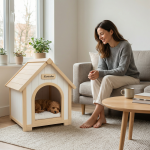 Modern Indoor Wooden Dog House with EVA Cushion – Solid Cedar Pet House for Small Dogs & Cats - Image 5